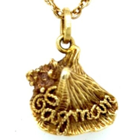 14k Grand Cayman Global Collector's Solid Yellow Gold Etched G. Cayman Charm
